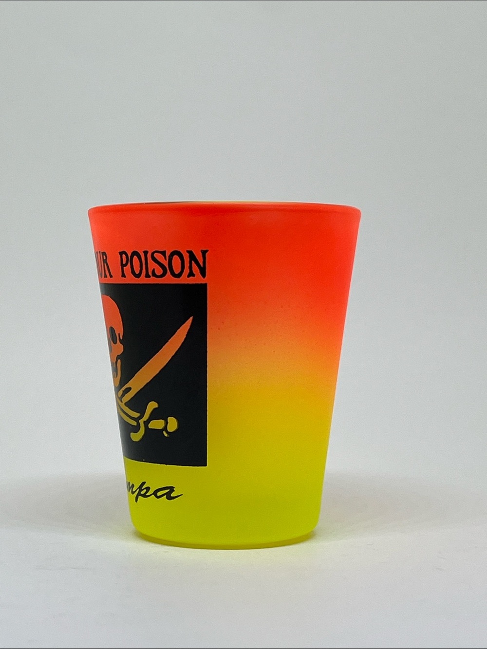 Tampa Neon Orange and Yellow Shot Glass - Picture 3 of 5